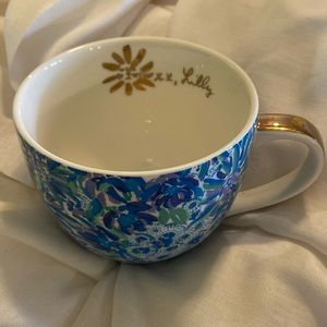 Lilly Pulitzer coffee tea mug ceramic blue purple z14